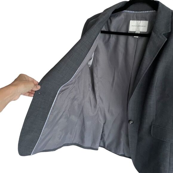 BANANA REPUBLIC Wool Stretch Button Front Blazer Jacket Charcoal Grey 12 - Picture 4 of 8